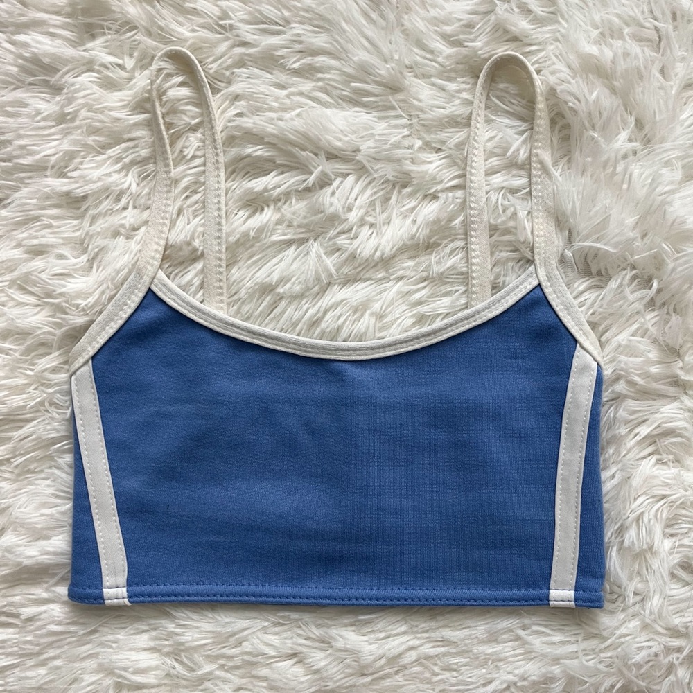 PrettyLittleThing Blue Cropped Tank Top Size 0, XS